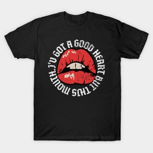 Big Hearts, Bad Mouths: A Sardonic Design T-Shirt
